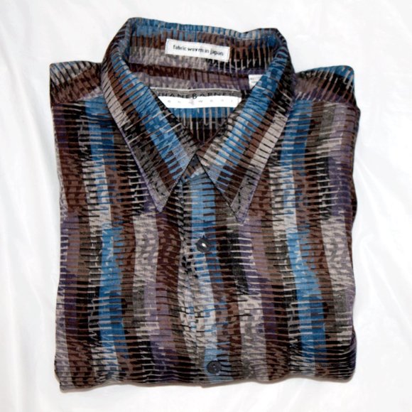 Jhane Barnes Men's Long Sleeve Button Front Shirt Size Medium - Picture 6 of 7